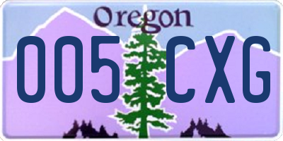 OR license plate 005CXG