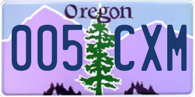 OR license plate 005CXM