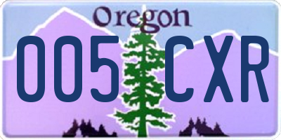OR license plate 005CXR