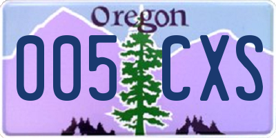 OR license plate 005CXS