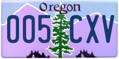 OR license plate 005CXV