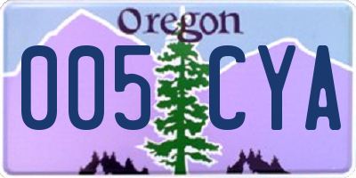 OR license plate 005CYA