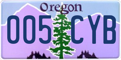 OR license plate 005CYB