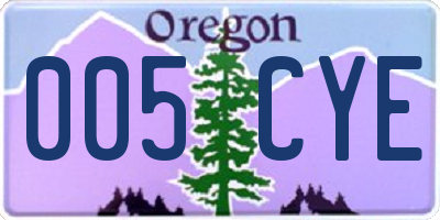 OR license plate 005CYE