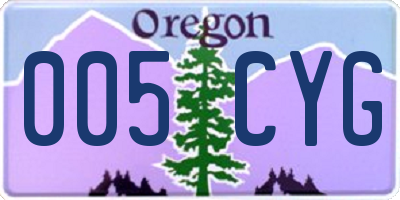 OR license plate 005CYG