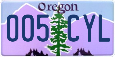 OR license plate 005CYL