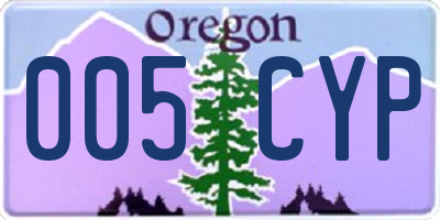 OR license plate 005CYP