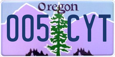 OR license plate 005CYT