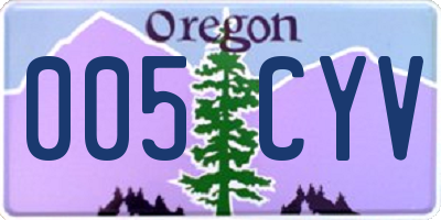 OR license plate 005CYV
