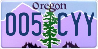 OR license plate 005CYY