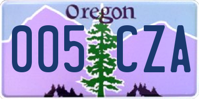 OR license plate 005CZA