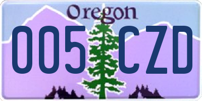 OR license plate 005CZD