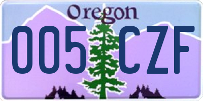 OR license plate 005CZF