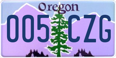 OR license plate 005CZG