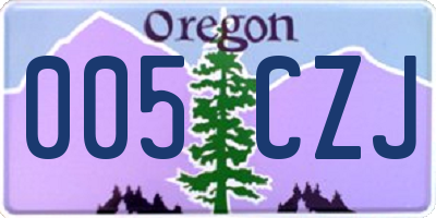 OR license plate 005CZJ