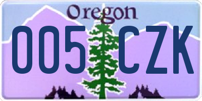 OR license plate 005CZK