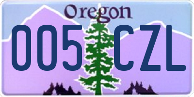 OR license plate 005CZL