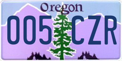 OR license plate 005CZR