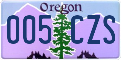 OR license plate 005CZS