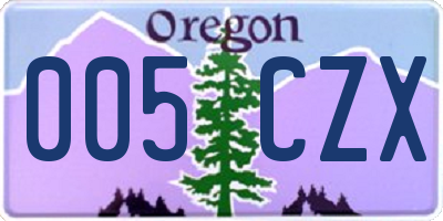 OR license plate 005CZX