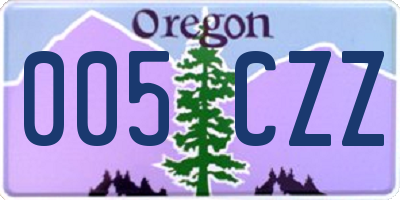 OR license plate 005CZZ
