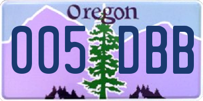 OR license plate 005DBB