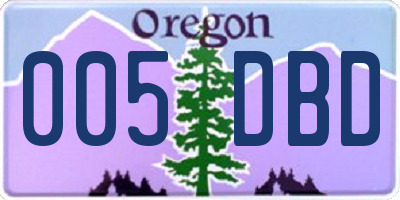 OR license plate 005DBD