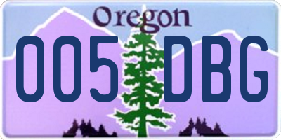 OR license plate 005DBG