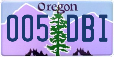 OR license plate 005DBI