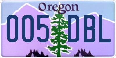 OR license plate 005DBL