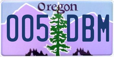 OR license plate 005DBM