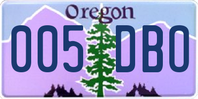 OR license plate 005DBO