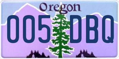 OR license plate 005DBQ
