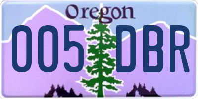 OR license plate 005DBR