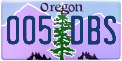 OR license plate 005DBS