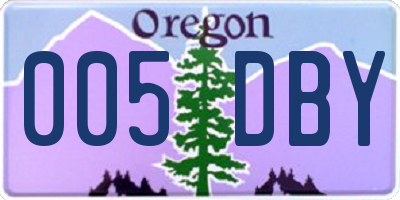 OR license plate 005DBY