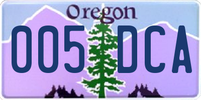 OR license plate 005DCA