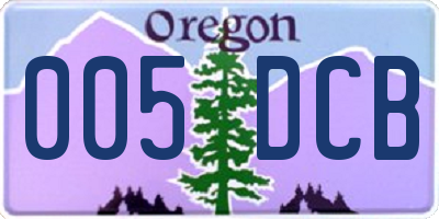 OR license plate 005DCB