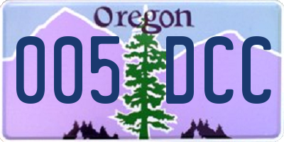 OR license plate 005DCC