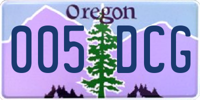 OR license plate 005DCG
