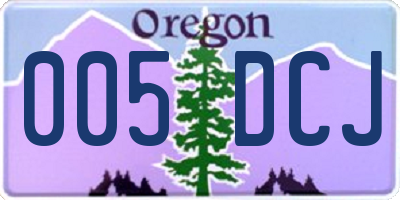 OR license plate 005DCJ