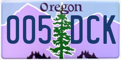 OR license plate 005DCK