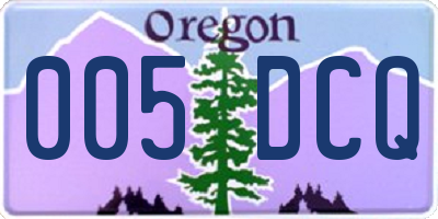 OR license plate 005DCQ