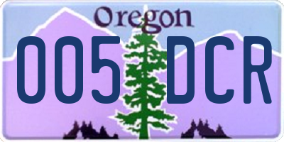OR license plate 005DCR