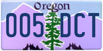 OR license plate 005DCT