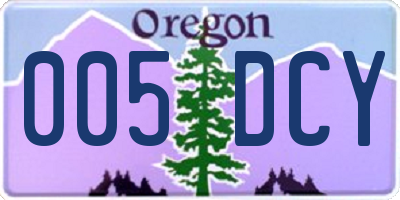 OR license plate 005DCY