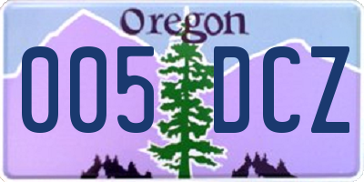 OR license plate 005DCZ