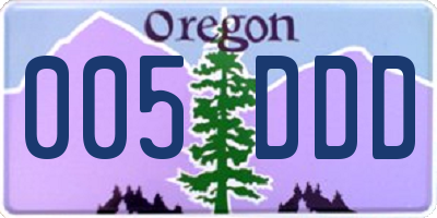 OR license plate 005DDD