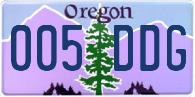 OR license plate 005DDG