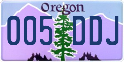 OR license plate 005DDJ